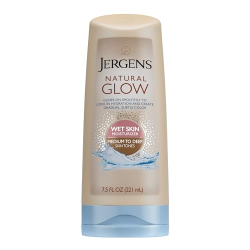 Loción Bronceadora en Ducha Jergens Natural Glow, Autobronceador para Tonos de Piel Medios a Oscuros, 7.5 Onzas - imagen 3