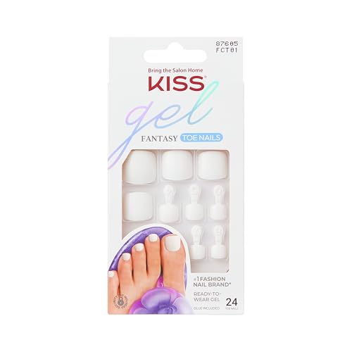 KISS Gel Fantasy Collection Set de Pedicura con Uñas Postizas para Pies, Estilo 'This is Classic', con Lima Mini, Pegamento Rosa y 24 Uñas Adhesivas - imagen 3