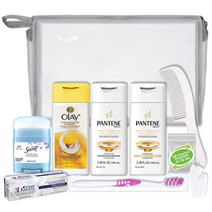 Kit de Viaje de 10 Piezas para Mujeres de Convenience Kits International con Esenciales Aprobados por la TSA, Incluye Productos para el Cabello - imagen 2