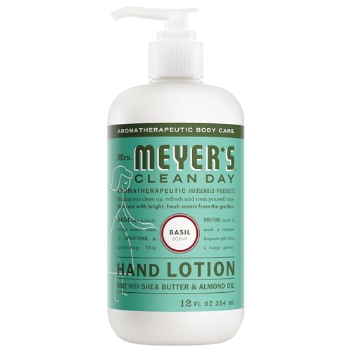 Loción de Manos MRS. MEYER'S CLEAN DAY para Manos Secas, Hidratante No Graso con Aceites Esenciales, Albahaca, 12 oz - imagen 1