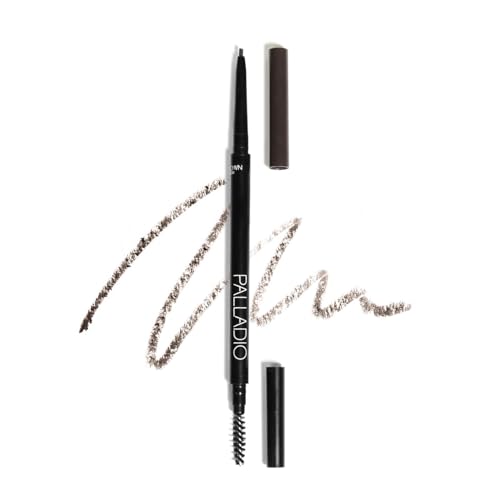 Lápiz Definidor de Cejas Palladio Beauty, Lápiz de Cejas Ultra Preciso con Poder de Larga Duración, Cepillo Spooley para Acabado Natural, Negro Marrón - imagen 1