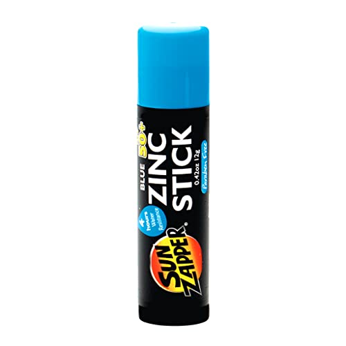 Sun Zapper Stick Solar Zinc Oxide SPF 50+ Azul – Protector Solar Mineral Colorido para Cara, Resistente al Agua, Tamaño de Viaje 12g, Hecho en - imagen 3