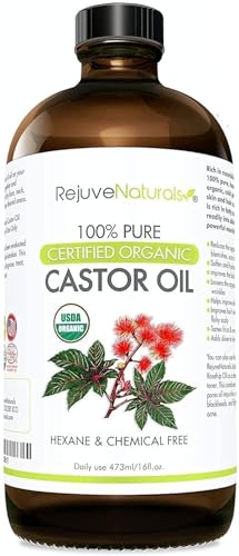Aceite de Ricino RejuveNaturals (Botella de Vidrio de 16oz) Orgánico Certificado USDA, 100% Puro, Prensado en Frío, Libre de Hexano. Estimula el - imagen 2