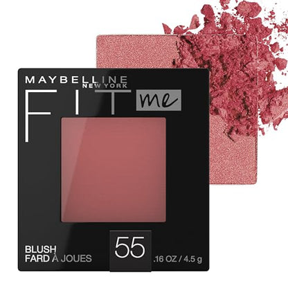 Rubor en polvo Maybelline Fit Me, ligero, suave, fácil de difuminar, color duradero para el rostro, Berry, 1 unidad - imagen 2