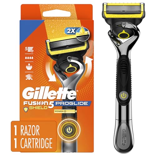 Razor de Afeitar Gillette Fusion5 ProGlide Shield para Hombre, 1 Mango de Afeitar Eléctrico, 1 Repuesto, 2x Lubricación, con FlexBall y Recortador de - imagen 4