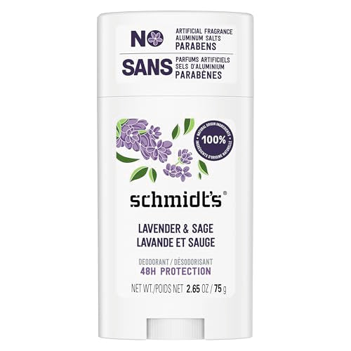 Desodorante Vegano Sin Aluminio Schmidt's Lavanda y Salvia con Protección contra Olores de 24 Horas, Natural, Cruelty-Free, 2.65 oz - imagen 3