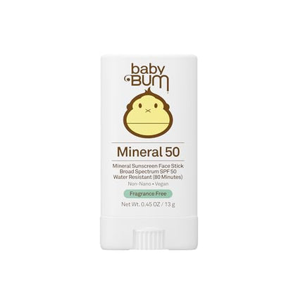 Sun Bum Baby Bum Protector Solar Mineral SPF 50 en Barra - Cumple con la Ley 104 de Hawái (Sin Octinoxato ni Oxybenzona) - Protección UVA/UVB para - imagen 1
