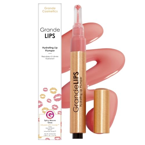 Grande Cosmetics GrandeLIPS Brillo Hidratante para Labios Voluminizadores - Labios Más Llenos e Hidratados - Mauve Picante (0.084 oz) - imagen 1