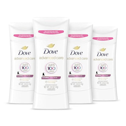 Dove Advanced Care Desodorante Antitranspirante en Barra Acabado Transparente 4 Piezas 72 Horas de Control de Olores y Protección contra Sudor 2.6 oz - imagen 3