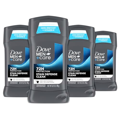 Desodorante en barra Dove Men+Care 4 unidades Defensa contra manchas Clean para hombres, anti-marcas blancas y anti-manchas amarillas con protección - imagen 1
