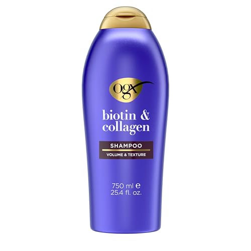 Champú Voluminizador OGX Thick & Full + Biotina y Colágeno, Infundido con Nutrientes y Vitamina B7, Aporta Volumen y Cuerpo por 72+ Horas, Sin - imagen 1