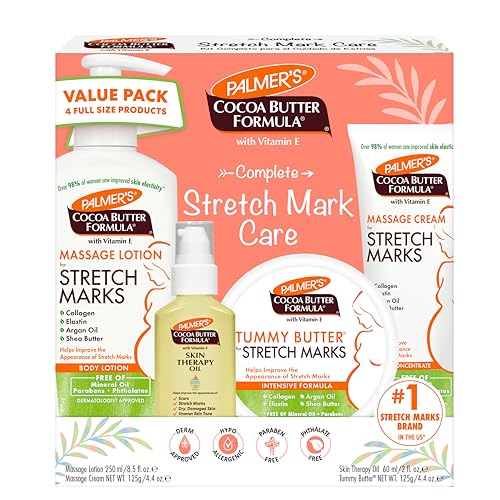 Kit de Cuidado de la Piel Palmer's Cocoa Butter para Embarazo, Aprobado por Dermatólogos, 4 Piezas para Estrías y Cicatrices, Regalo para Mamá a - imagen 2