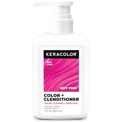 KERACOLOR Clenditioner Tinte Semipermanente Acondicionador Deposito Color, Cruelty-Free, Rosa Fucsia, 12 Oz - imagen 1