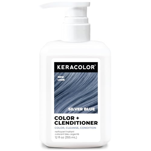 Keracolor Clenditioner Tinte para Cabello PLATA AZUL - Acondicionador Deposito de Color Semi Permanente, Libre de Crueldad, 12 Fl. Oz. - imagen 3