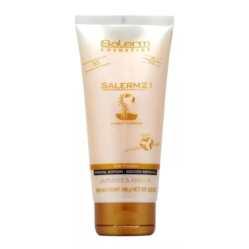 SALERM - 21 Máscara y Acondicionador sin Enjuague Jazmín y Ámbar - 200 ml - Con Proteínas de Seda - Antifrizz - Reparación de Puntas Abiertas - - imagen 1