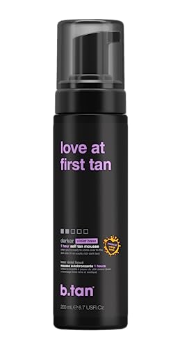 b.tan Violet Base Self Tanner Mousse | Love At First Tan - Mousse Autobronceador Express de 1 Hora, Sin Olores, 6.7 Fl Oz - imagen 2