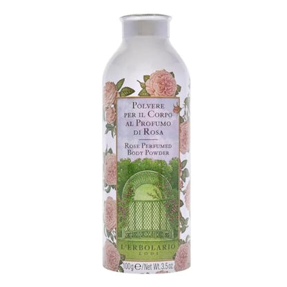 Polvo Corporal Perfumado L'Erbolario Rosa - Aroma Floral Natural con Rosa, Jazmín y Almizcle Blanco - Sin Silicona, Parabenos ni Petrolato - - imagen 2