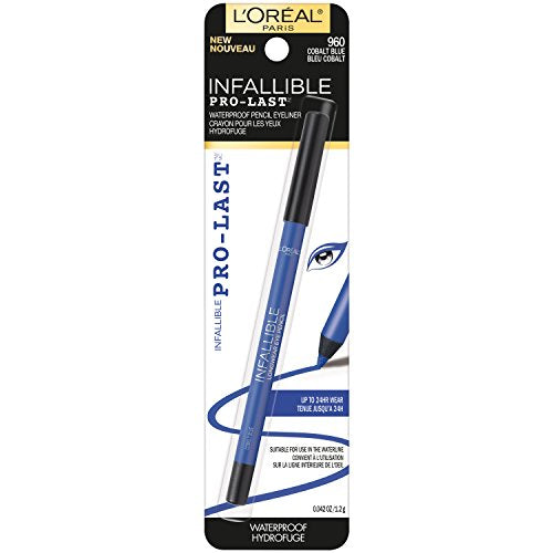 Lápiz delineador de ojos L'Oreal Paris Makeup Infallible Pro-Last, resistente al agua y a las manchas, fácil de aplicar, azul cobalto, 0.042 oz. - imagen 2