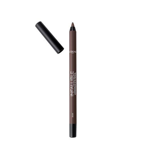 Lápiz delineador de ojos L'Oreal Paris Makeup Infallible Pro-Last, a prueba de agua y resistente a manchas, color marrón, 0.042 oz. - imagen 1