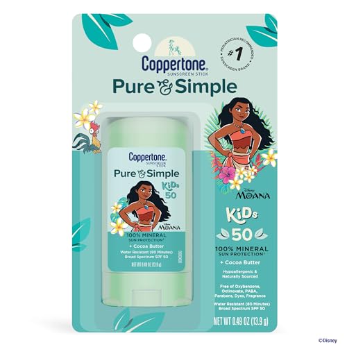 Protector Solar Coppertone Pure and Simple para Niños Disney Moana SPF 50, Hipoalergénico, Mineral, Resistente al Agua, Libre de Oxybenzone y - imagen 1