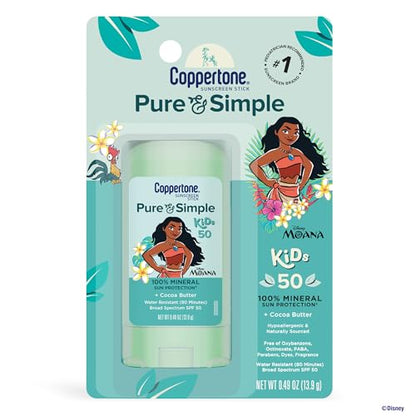 Protector Solar Coppertone Pure and Simple para Niños Disney Moana SPF 50, Hipoalergénico, Mineral, Resistente al Agua, Libre de Oxybenzone y - imagen 4
