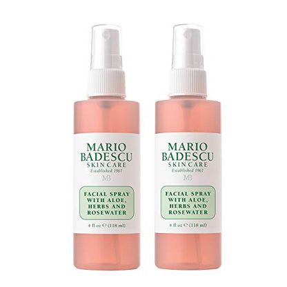 Spray Facial Mario Badescu con Aloe, Hierbas y Agua de Rosa para Todo Tipo de Piel, Bruma Hidratante y Rejuvenecedora, 4 FL OZ (Paquete de 2) - imagen 2