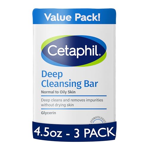 Jabón en Barra Cetaphil, Limpieza Profunda para Cara y Cuerpo, Paquete de 3, Para Piel Seca a Normal, Sensible, Sin Jabón, Hipoalergénico, Sin - imagen 1