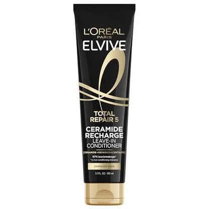 L'Oreal Paris Elvive Total Repair 5 Acondicionador Sin Enjuague Tratamiento y Protector Térmico, 5.1 Onzas - imagen 2