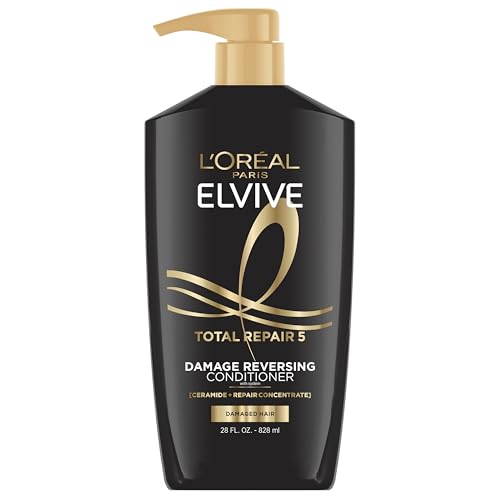 Acondicionador L'Oreal Paris Elvive Total Repair 5 para Cabello Dañado con Proteína y Ceramida, 28 Fl Oz, Cabello Fuerte, Sedoso y Brillante - imagen 2