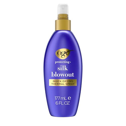 OGX Spray Protector Térmico Rápido Secado + Silk, Protección del Calor hasta 450°F para Cabello Suave y Brillante, 6 fl. oz - imagen 2