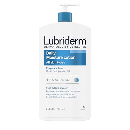 Loción Hidratante Diaria Lubriderm Sin Fragancia + Pro-Ceramida, Manteca de Karité y Glicerina, para Cara, Manos y Cuerpo, 24 fl. oz - imagen 1
