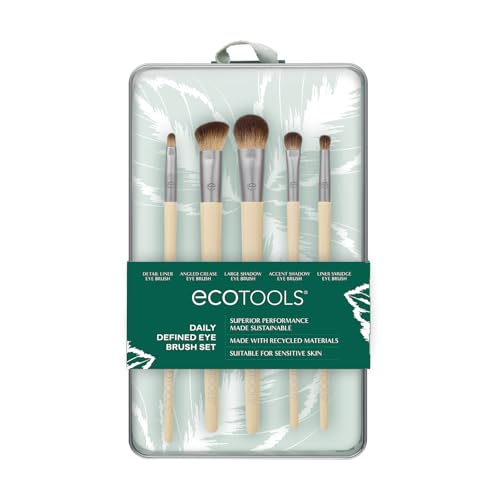 Kit de Pinceles para Ojos EcoTools Daily Defined, Pinceles de Maquillaje para Sombra y Delineador, Set de 5 Piezas, Sintéticos y Cruelty Free - imagen 3