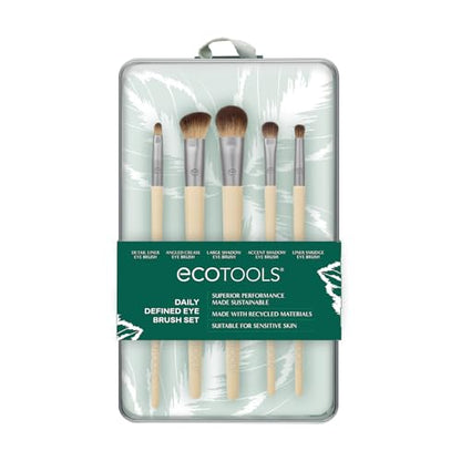 Kit de Pinceles para Ojos EcoTools Daily Defined, Pinceles de Maquillaje para Sombra y Delineador, Set de 5 Piezas, Sintéticos y Cruelty Free - imagen 3
