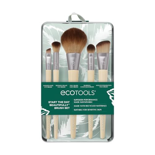 Set de Brochas de Maquillaje EcoTools de 6 Piezas para Sombras, Rubor, Corrector y Base, Eco-Amigable, Regalo, Pelo Sintético, Vegano y Libre de - imagen 2