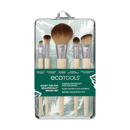 Set de Brochas de Maquillaje EcoTools de 6 Piezas para Sombras, Rubor, Corrector y Base, Eco-Amigable, Regalo, Pelo Sintético, Vegano y Libre de - imagen 2