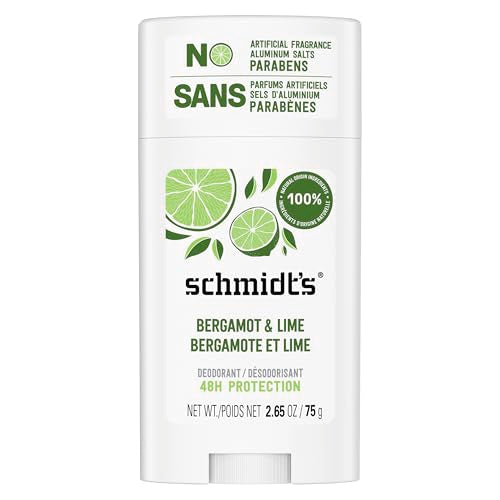 Desodorante Vegano Schmidt's Sin Aluminio Bergamota y Lima para Mujeres y Hombres, Protección contra Olores de 24 Horas, Ingredientes Naturales, 2.65 - imagen 2