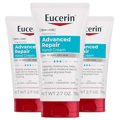 Crema de Manos Eucerin Advanced Repair, Alivia y Repara Piel Muy Seca, Sin Fragancia, No Grasa, Rápida Absorción, Tamaño de Viaje, 2.7 Oz, Paquete de - imagen 1