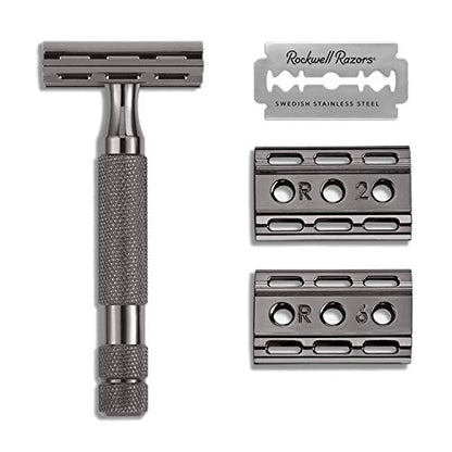 Razor de Seguridad ROCKWELL RAZORS 6C en Cromo Gunmetal con 6 Configuraciones Ajustables y 5 Cuchillas Reciclables para Hombres y Mujeres - imagen 3