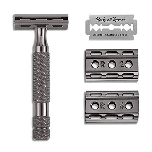 Razor de Seguridad ROCKWELL RAZORS 6C en Cromo Gunmetal con 6 Configuraciones Ajustables y 5 Cuchillas Reciclables para Hombres y Mujeres - imagen 4