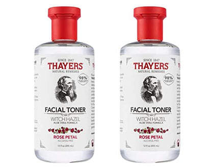 Tónico Facial Hidratante de Hamamelis Rosa Sin Alcohol THAYERS con Aloe Vera, Vegano, Dermatológicamente Probado, 12 Oz (Paquete de 2) - imagen 3
