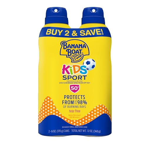 Banana Boat Sport Protector Solar en Spray para Niños SPF 50, Paquete Doble | Bloqueador Solar Infantil SPF 50, Libre de Oxybenzona, 6oz cada uno - imagen 1