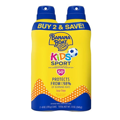 Banana Boat Sport Protector Solar en Spray para Niños SPF 50, Paquete Doble | Bloqueador Solar Infantil SPF 50, Libre de Oxybenzona, 6oz cada uno - imagen 2