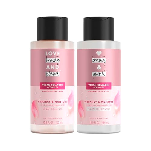 Shampoo y Acondicionador Love Beauty and Planet Murumuru Butter & Rose 2 Piezas para Cabello Tratado con Color, Sin Silicona, Sin Parabenos y Vegano - imagen 2