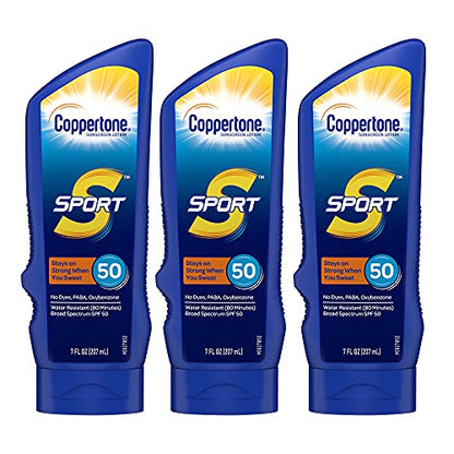 Loción bloqueadora solar Coppertone SPORT de amplio espectro SPF 50, multipack (botella de 7 onzas líquidas, paquete de 3) - imagen 2