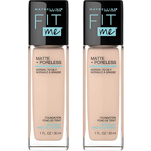 Base líquida Maybelline Fit Me Matte + Poreless, Classic Ivory, 2 UNIDADES, maquillaje sin aceite - imagen 1