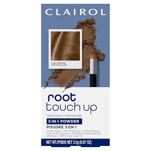 Clairol Root Touch-Up Polvo Temporal para Cubrir Raíces, Color de Cabello Marrón Claro | Sin Amoniaco | Compacto Portátil con Espejo y Brocha | - imagen 3