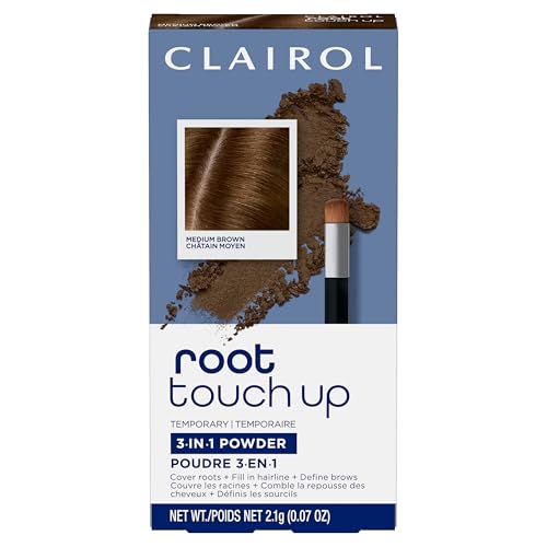 Clairol Root Touch-Up Polvo Temporal para Raíces, Color de Cabello Marrón Medio | Sin Amoníaco | Cubre Raíces y Define Cejas | Compacto Portátil con - imagen 2