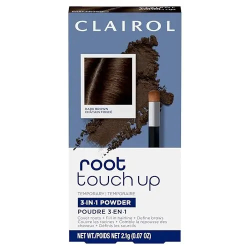 Clairol Root Touch-Up Polvo Concealador Temporal, Color de Cabello Marrón Oscuro | Sin Amoníaco | Cubre Raíces y Define Cejas | Compacto Portátil con - imagen 1
