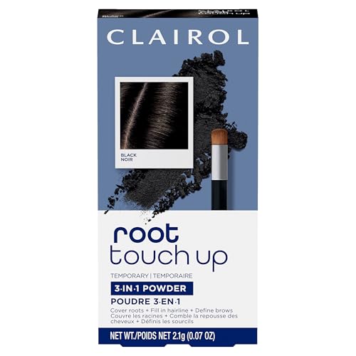 Clairol Root Touch-Up Polvo Concealador Temporal, Color de Cabello Negro | Sin Amoníaco | Cubre Raíces y Define Cejas | Compacto Portátil con Espejo - imagen 4