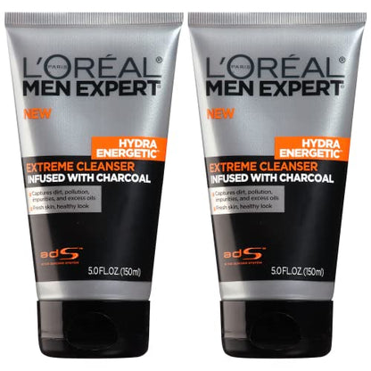 Limpiador Facial Diario L'Oreal Paris Men Expert Hydra Energetic con Carbón, Paquete de 2 Unidades - imagen 2